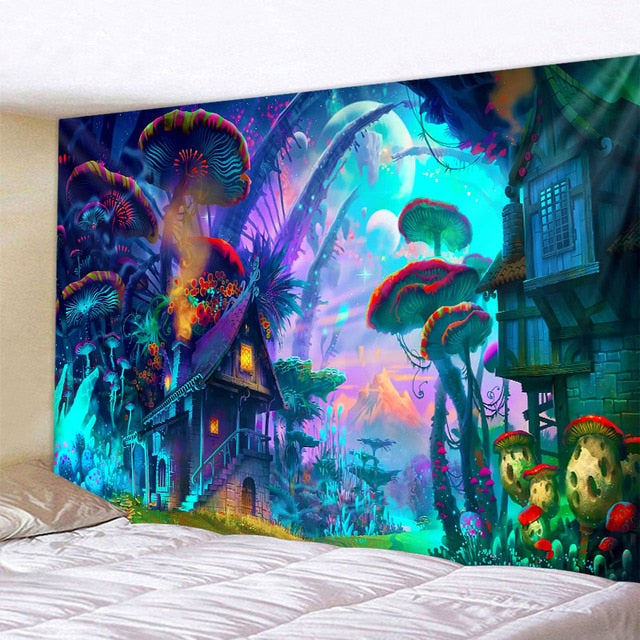 3D Fantasy Colorful Art Tapestry