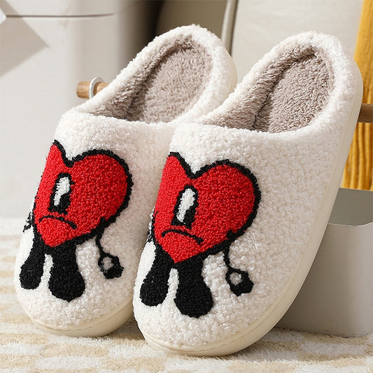 Fluffy Heart Slippers